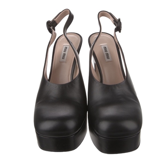 Miu Miu | NWOB Fall 2020 Black Leather Mary Jane Platform - Size IT 39 - Picture 4 of 13